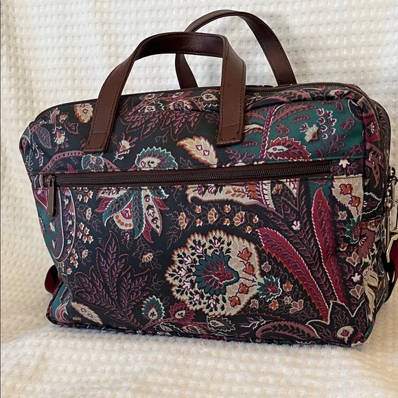 ETRO Floral Paisley Messanger Bag with Burgundy Strap - Picture 4 of 14